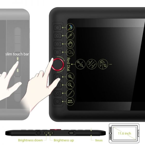 XP-Pen Artist 12 Pro 11.6" Fully Laminated Graphics Tablet - Image 8
