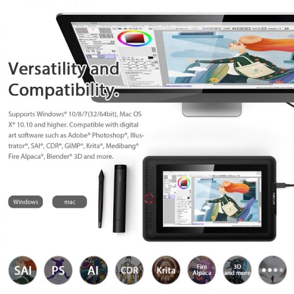 XP-Pen Artist 12 Pro 11.6" Fully Laminated Graphics Tablet - Image 4