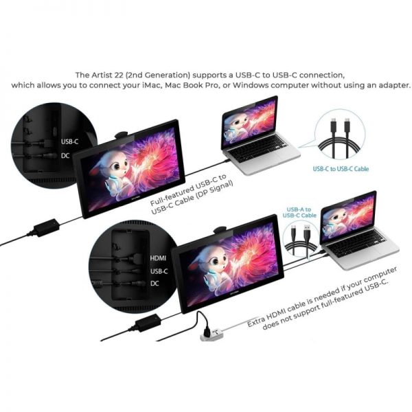 XP-Pen Artist 22 2nd Generation CD220F Drawing Monitor Digital Tablet with Graphics Display - Image 4