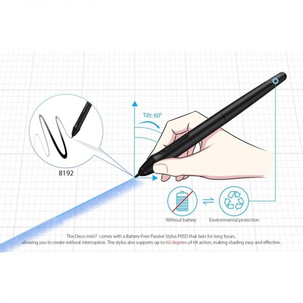XP-Pen Deco Mini 7 Portable Graphics Tablet - Image 4