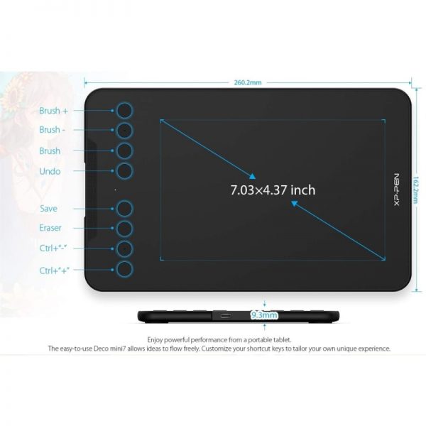 XP-Pen Deco Mini 7 Portable Graphics Tablet - Image 3