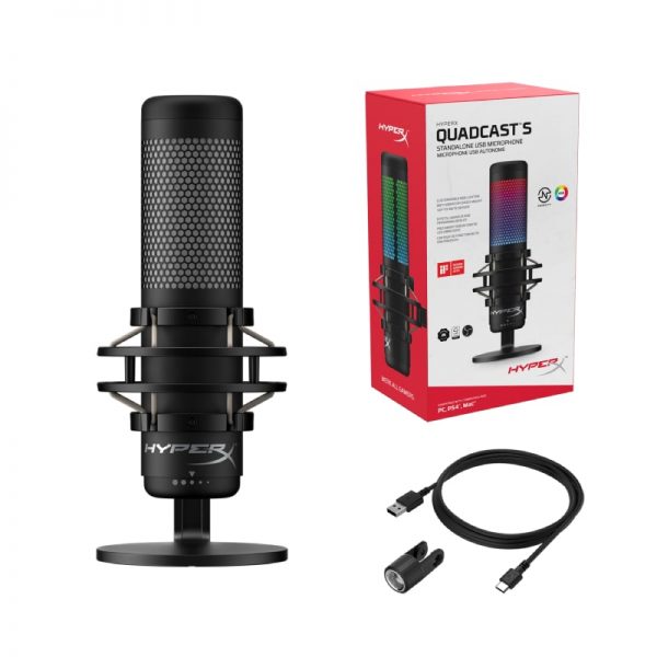 HyperX QuadCast S – RGB Multi-Pattern USB Condenser Microphone - Image 5