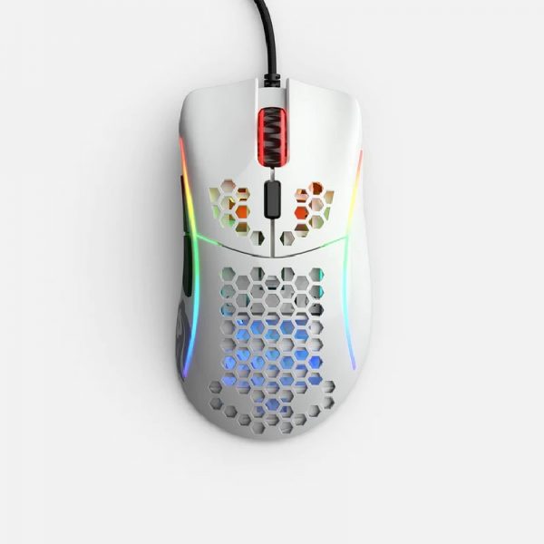 Glorious Model D Minus RGB Gaming Mouse – Glossy White