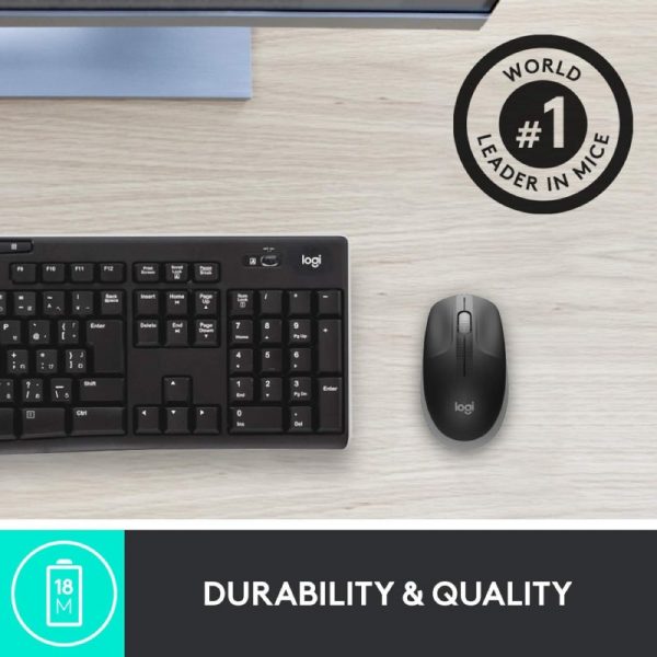 Logitech M191 Wireless Mouse – Mid Grey