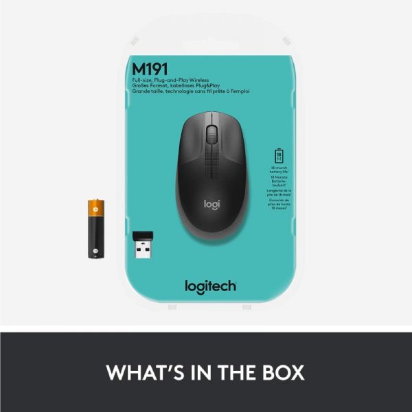 Logitech M191 Wireless Mouse – Mid Grey