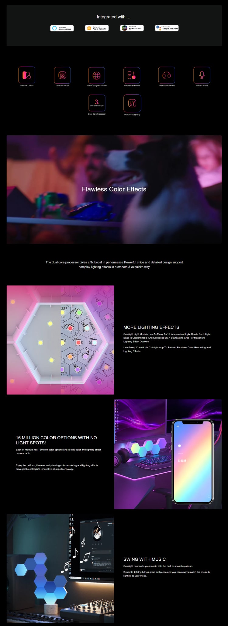 Cololight RGB Hexagon Light Plus Kit 7PCS