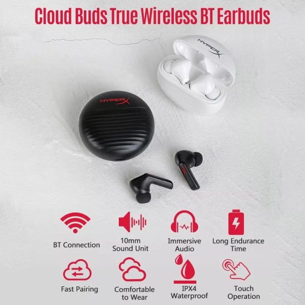 HyperX Cloud Buds TWS True Wireless Bluetooth Gaming Earbuds