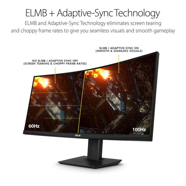 ASUS TUF VG35VQ 34" VA WQHD 100Hz Curved Gaming Monitor