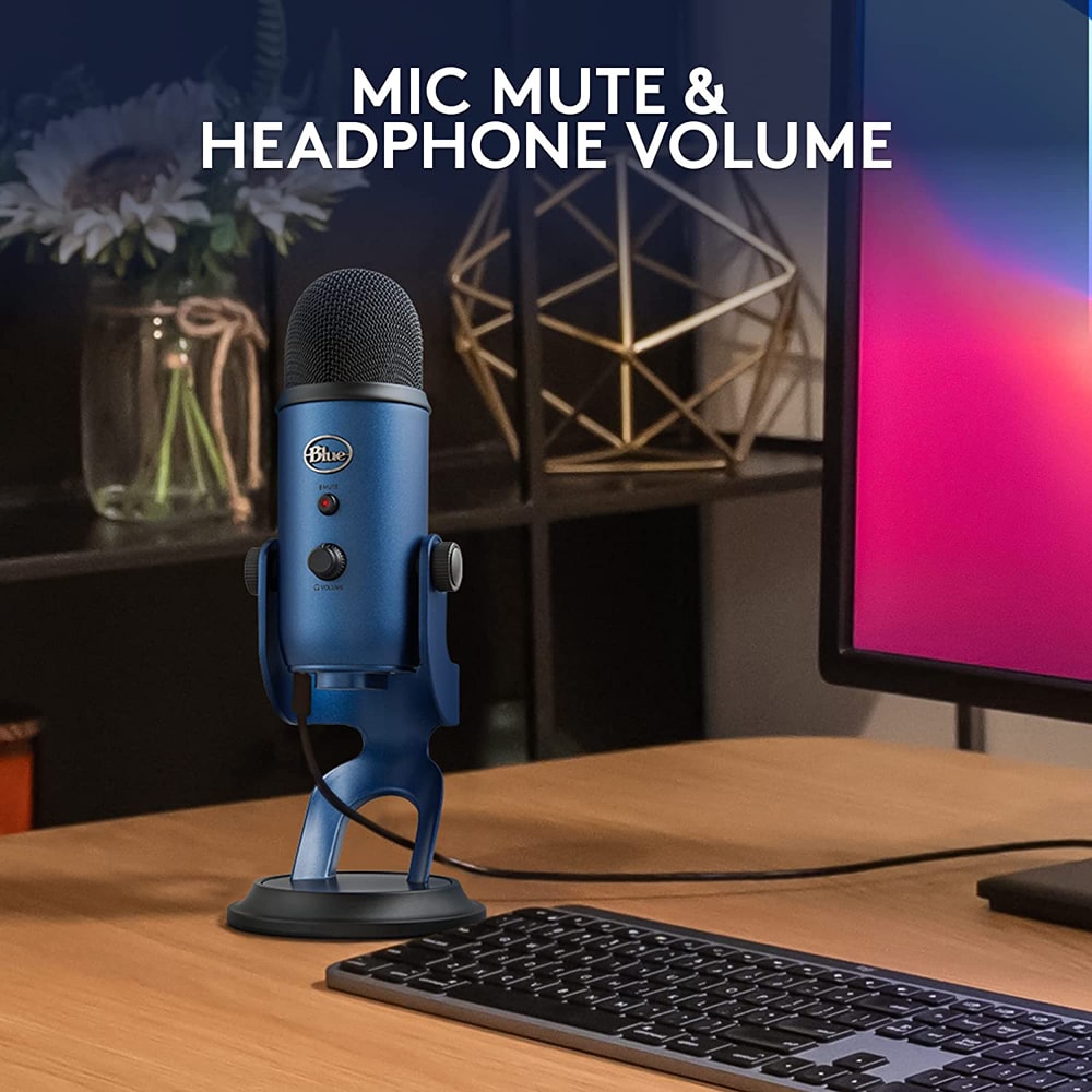 Blue Yeti Premium Multi-Pattern USB Condenser Microphone – Midnight Blue