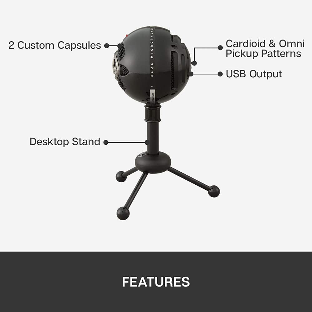 Blue Snowball USB Condenser Microphone – Black