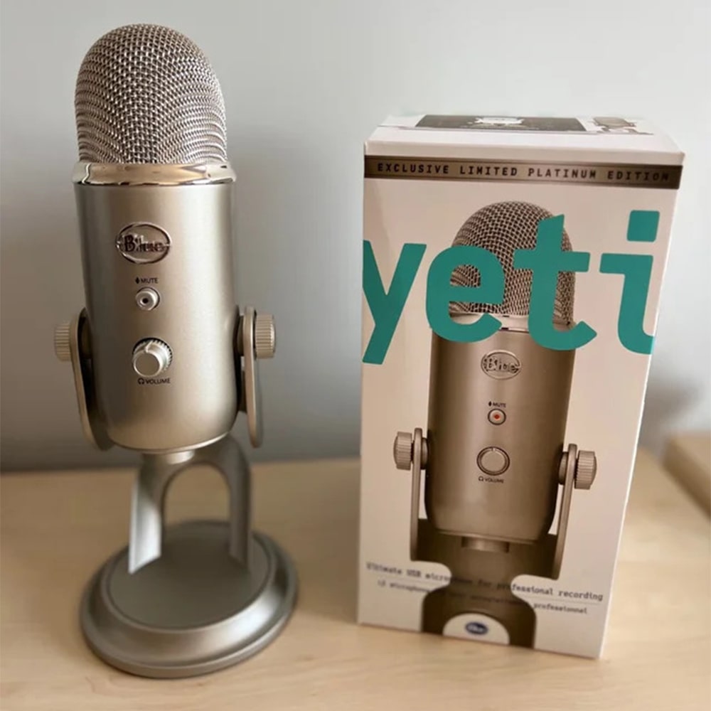 Blue Yeti Exclusive Limited Platinum Edition USB Condenser Microphone – Pre-Owned