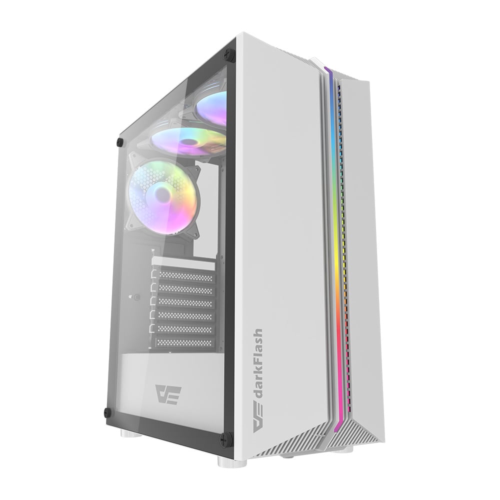 DarkFlash DK151 TG RGB Mid Tower Chassis – White