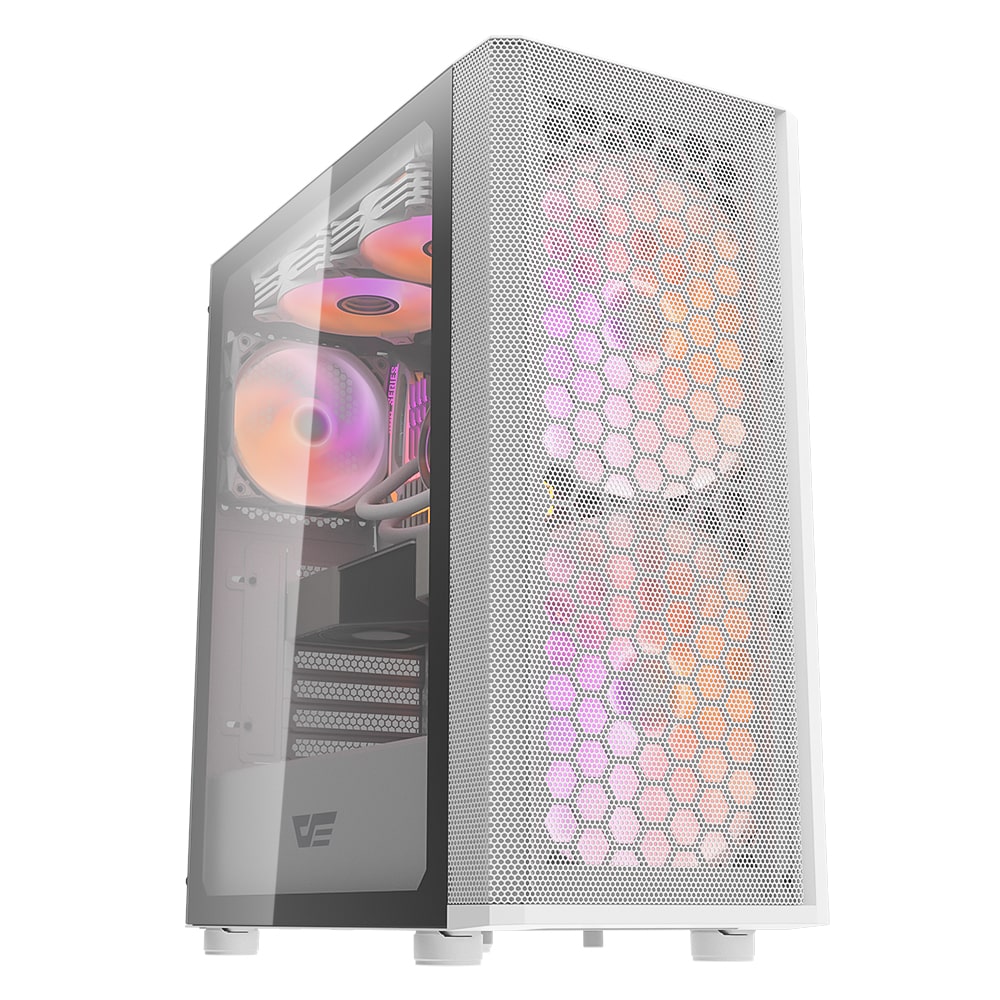 DarkFlash DK360 TG RGB Mid Tower Chassis – White