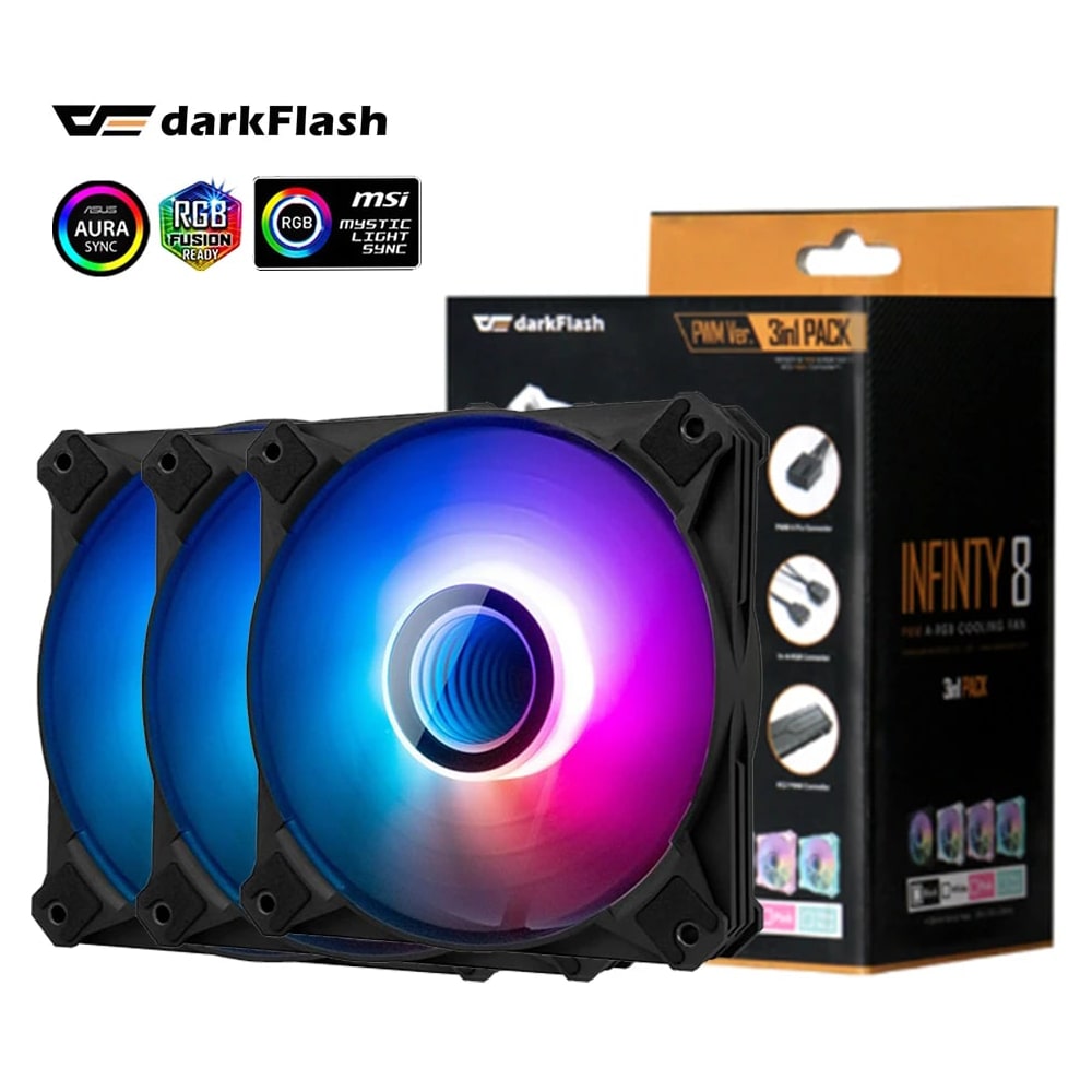 DarkFlash Infinity 8 ARGB PWM Triple Fan Pack