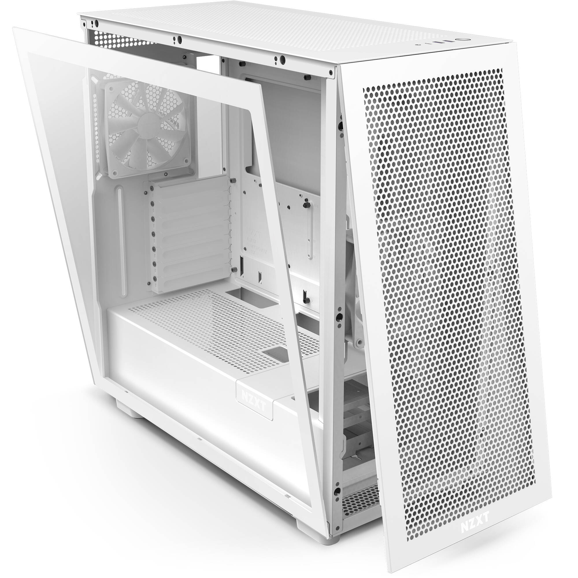 NZXT H7 Flow Mid Tower Gaming Chassis – Matte White