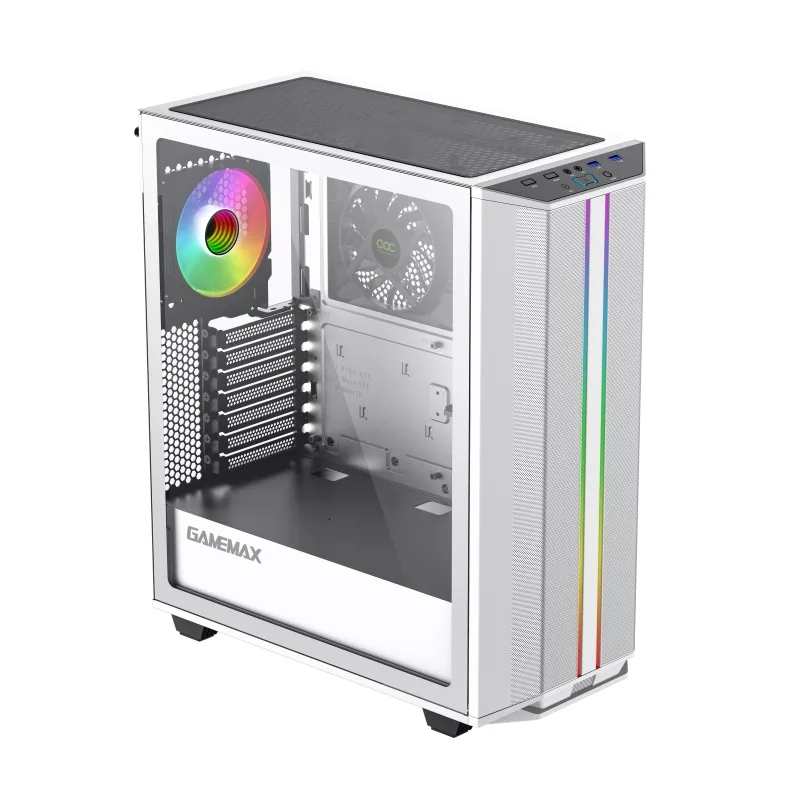 GameMax Precision E-ATX Gaming Case with COC Technology - White