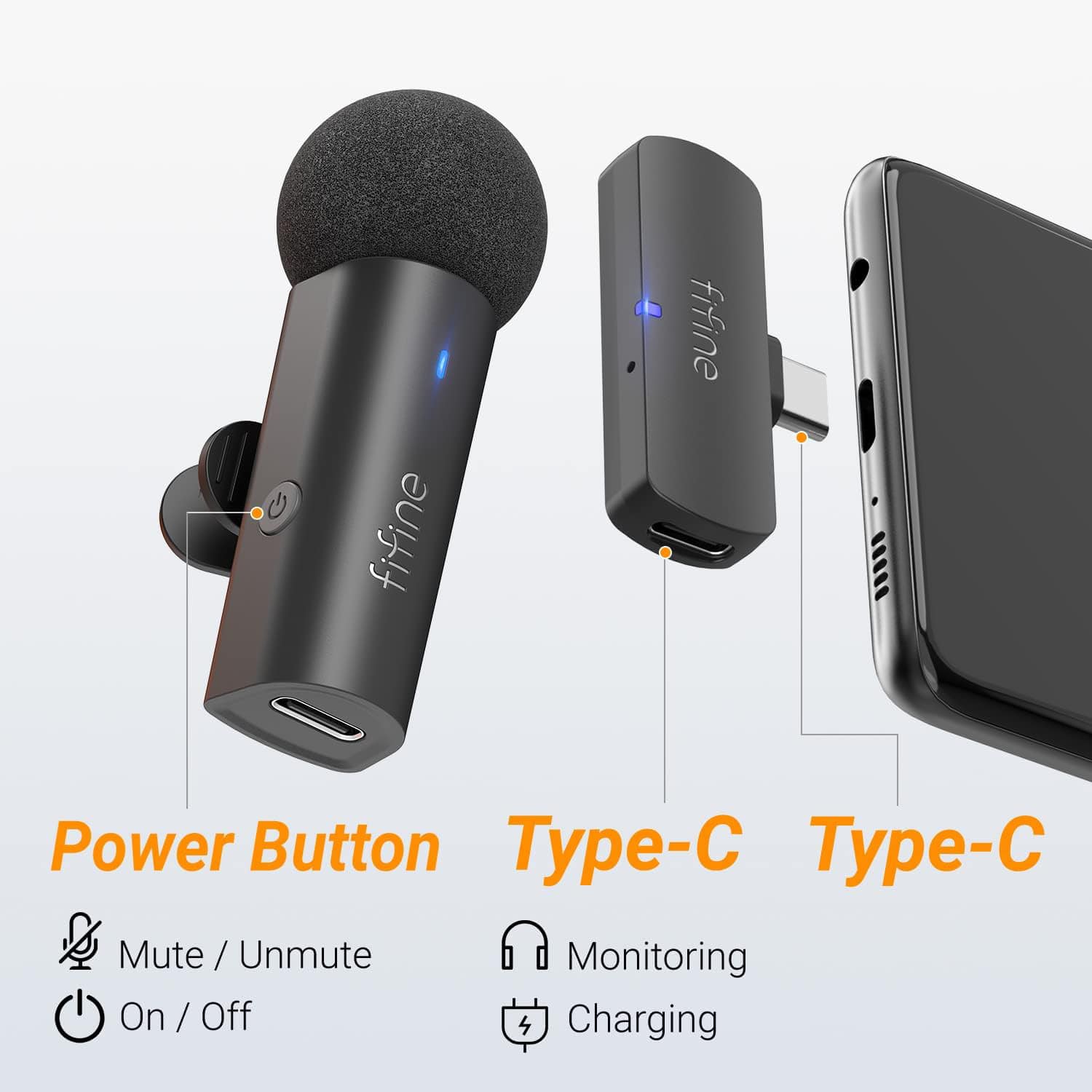 Fifine M6 Wireless Lapel Microphone