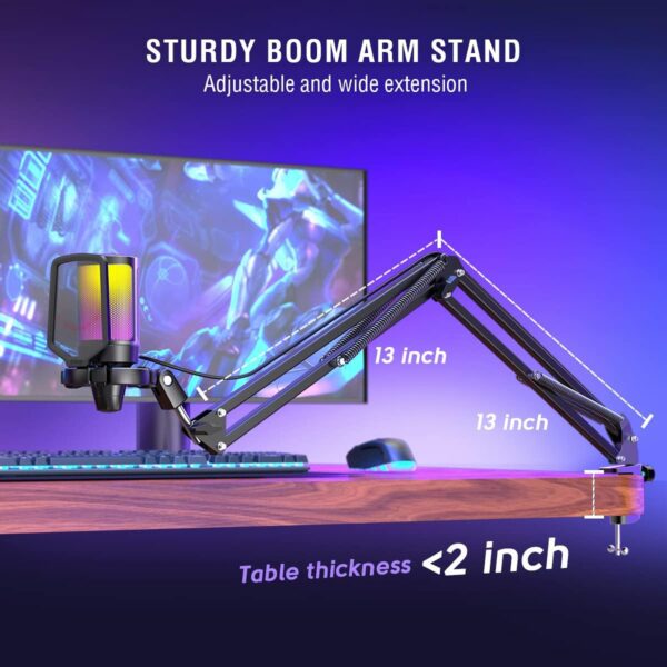 Fifine Ampligame A6T USB Condenser RGB Gaming Microphone Kit