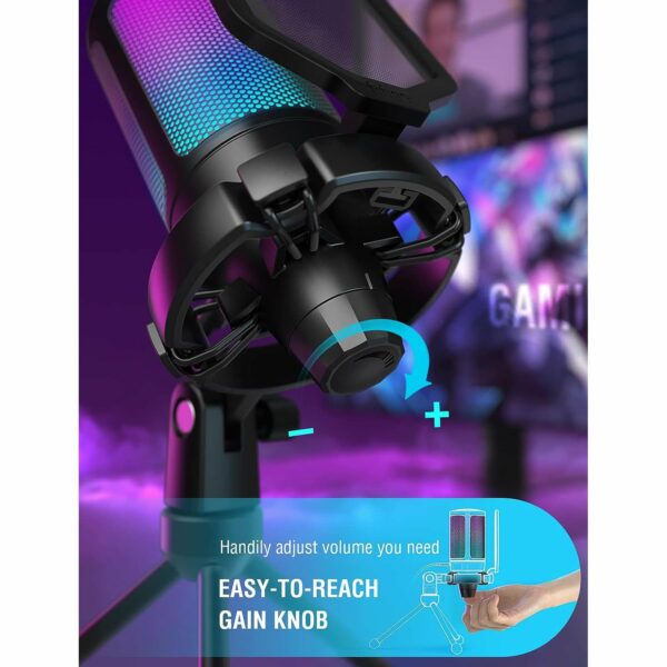 Fifine Ampligame A6V USB Condenser RGB Gaming Microphone