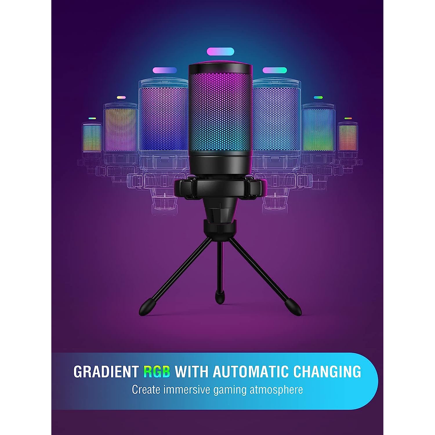 Fifine Ampligame A6V USB Condenser RGB Gaming Microphone