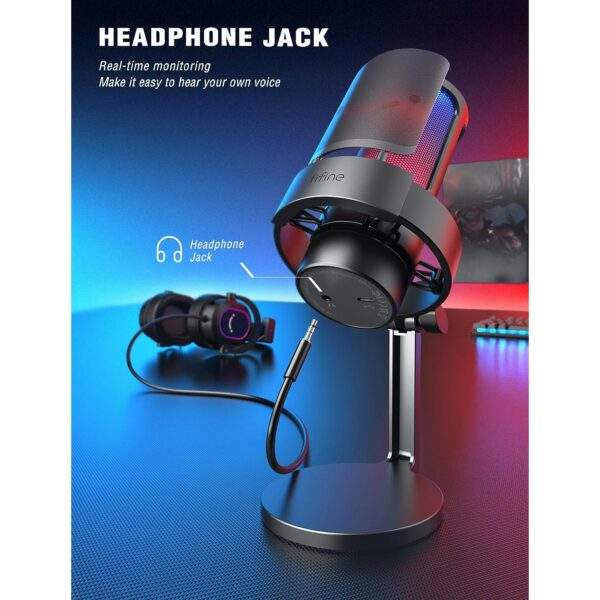 Fifine Ampligame A8 USB Condenser RGB Gaming Microphone