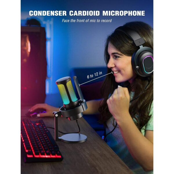 Fifine Ampligame A8 USB Condenser RGB Gaming Microphone
