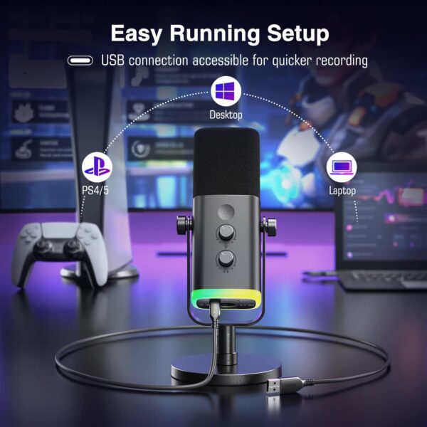 Fifine Ampligame AM8 XLR/USB Dynamic RGB Gaming Microphone