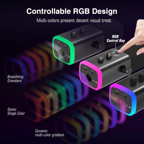 Fifine Ampligame AM8 XLR/USB Dynamic RGB Gaming Microphone