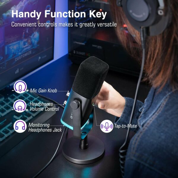 Fifine Ampligame AM8 XLR/USB Dynamic RGB Gaming Microphone