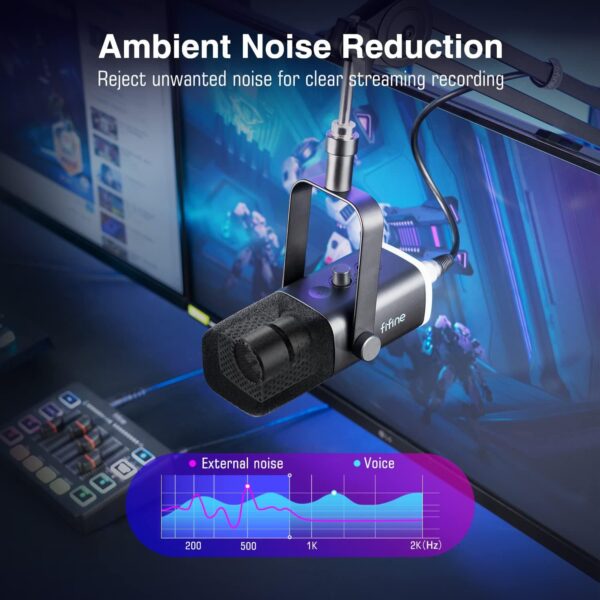 Fifine Ampligame AM8 XLR/USB Dynamic RGB Gaming Microphone