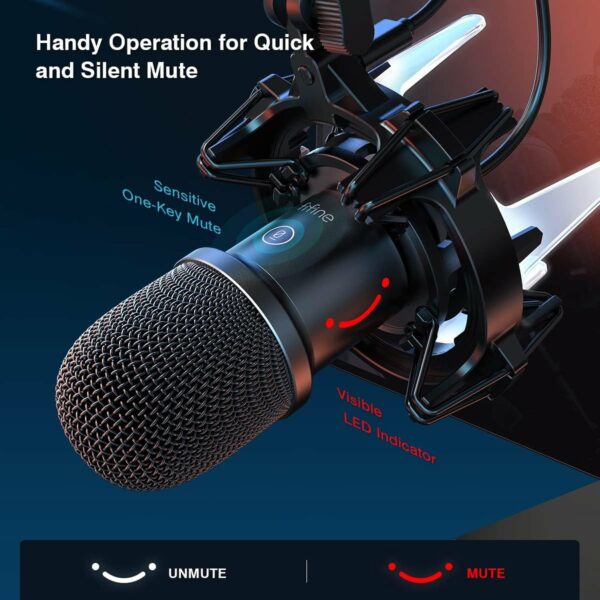 Fifine K651 USB Dynamic RGB Gaming Microphone Kit