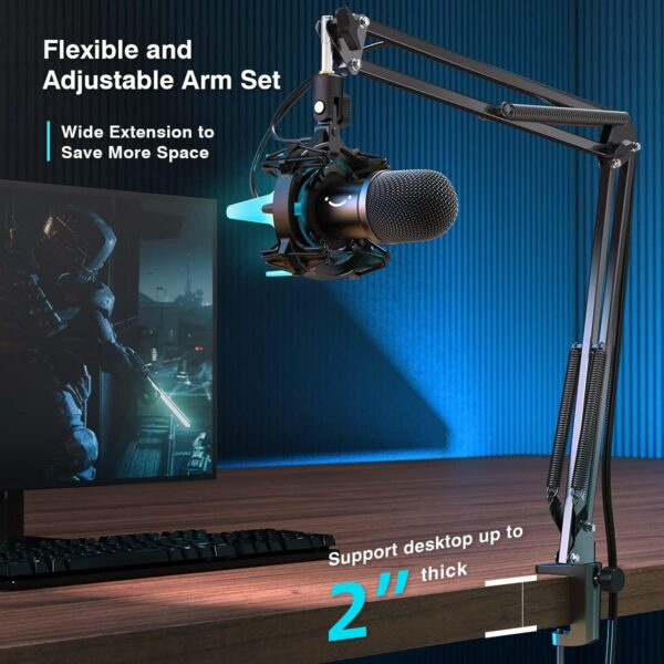 Fifine K651 USB Dynamic RGB Gaming Microphone Kit
