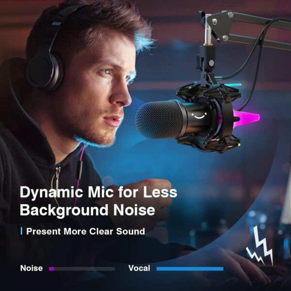 Fifine K651 USB Dynamic RGB Gaming Microphone Kit