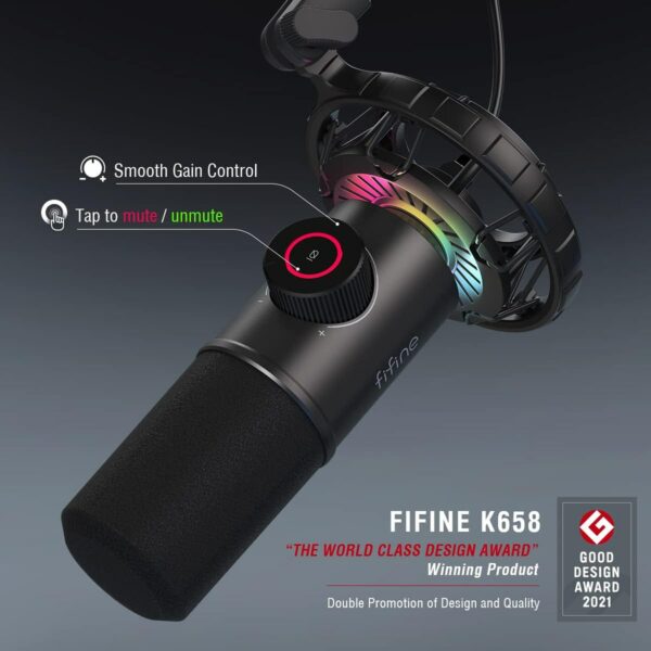 Fifine K658 USB Dynamic RGB Gaming Microphone - Image 2