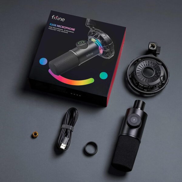 Fifine K658 USB Dynamic RGB Gaming Microphone - Image 6