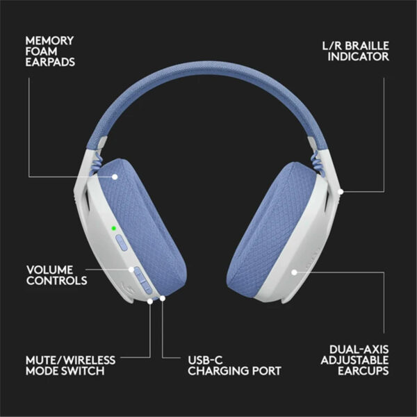 Logitech G G435 Wireless Gaming Headset – White