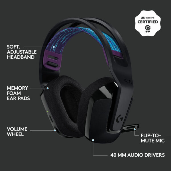 Logitech G535 LIGHTSPEED Wireless Headset – Black