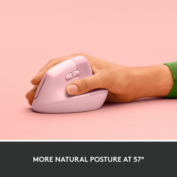 Logitech Lift Vertical Ergonomic Wireless Mouse – Pink