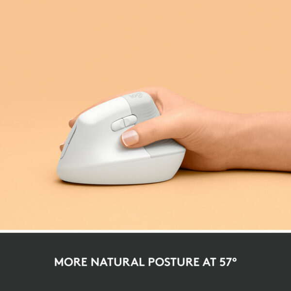Logitech Lift Vertical Ergonomic Wireless Mouse – White