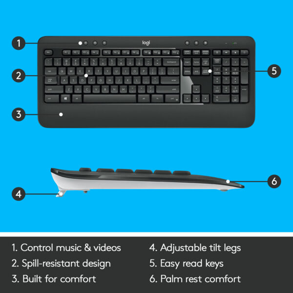 Logitech MK540 Advanced Wireless Mouse and Keyboard Combo