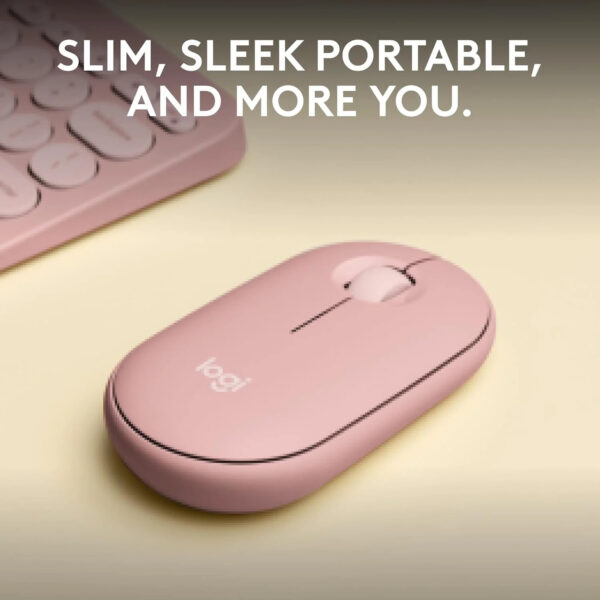 Logitech Pebble Mouse 2 M350s Slim Bluetooth Wireless Mouse – Tonal Pink